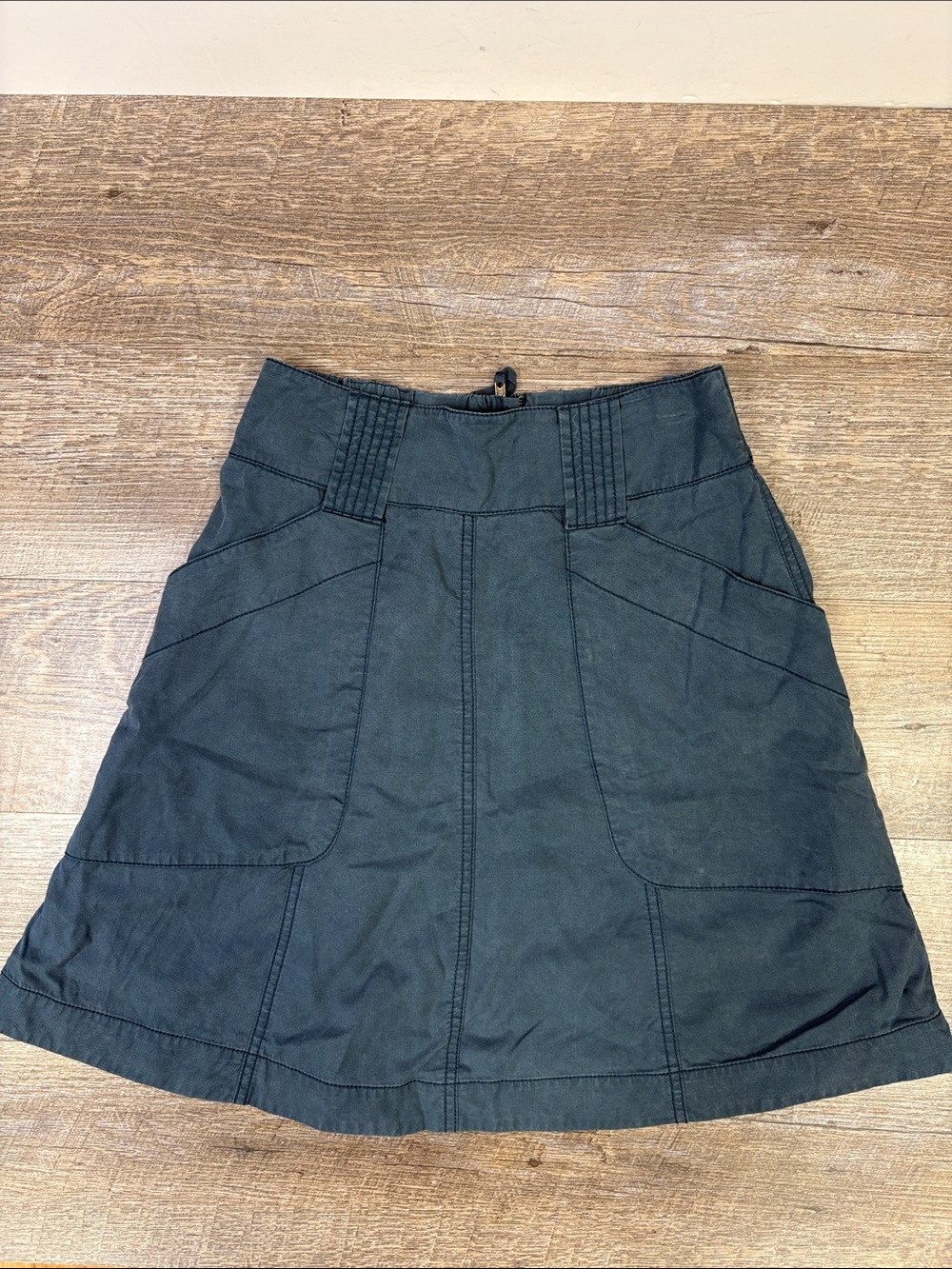 HD in Paris Anthropologie Tencel A-Line Utility Skirt Blue Size 0